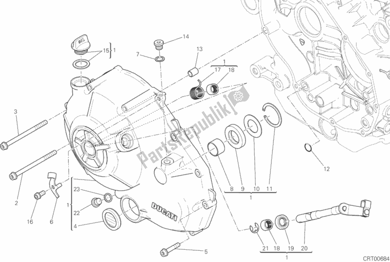 Toutes les pièces pour le Couvercle D'embrayage du Ducati Scrambler Flat Track PRO 803 2016